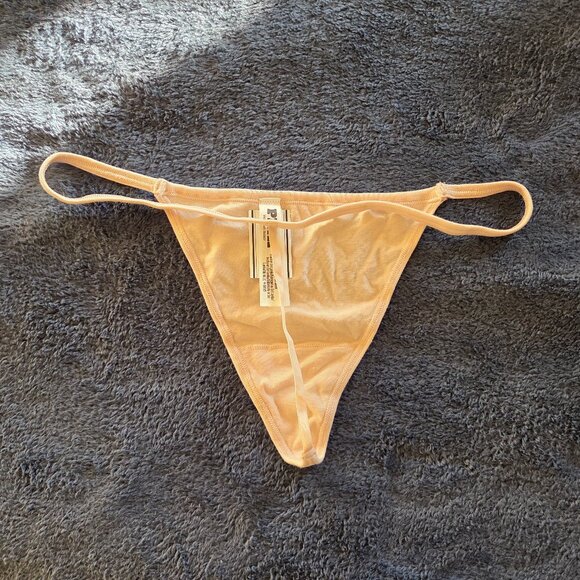 Victoria's Secret Pink! Nude cotton V-string Panties size L - Picture 4 of 5